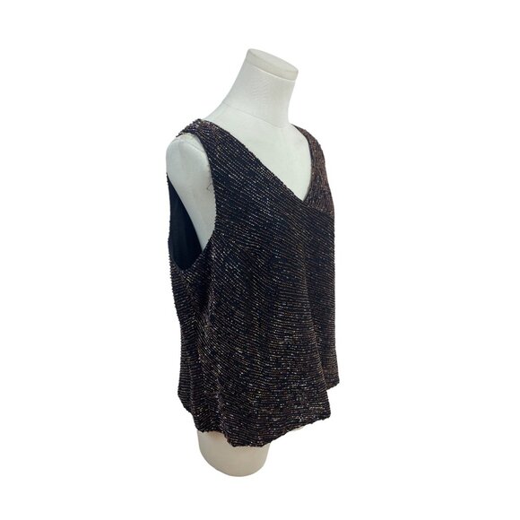 Jkara Black & Gold Sleeveless Top With Sheer Long Sleeve Jacket Set Size 14 - Picture 5 of 13